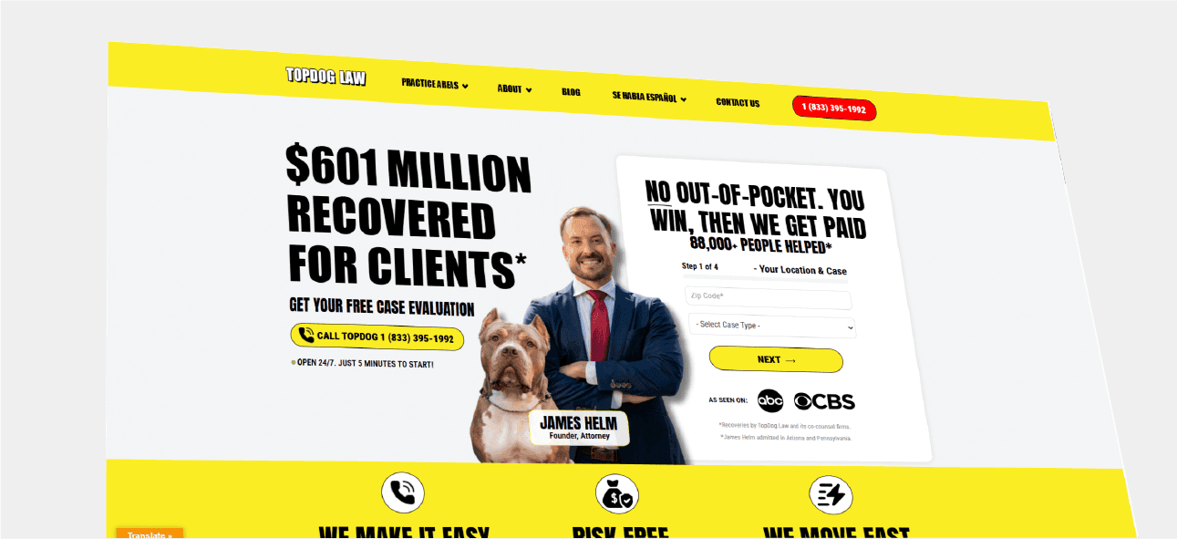 Top Dog Law website thumbnail